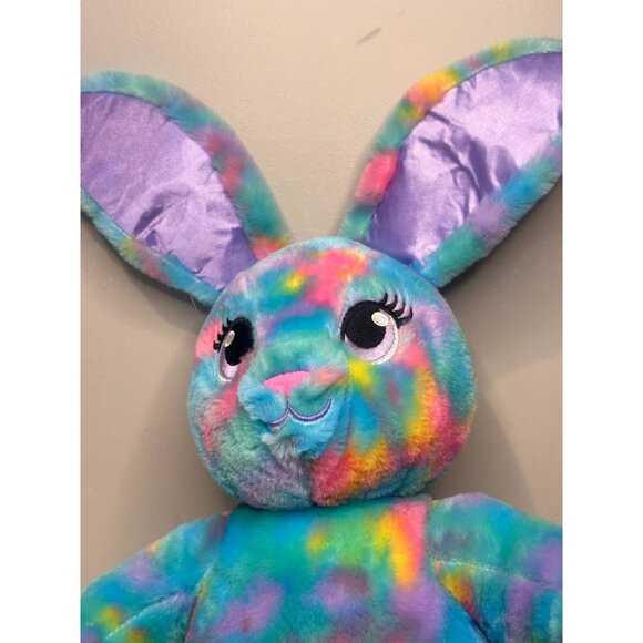 Build a Bear Tie Dye Easter Bunny Plush Satin Ears Stuffed Animal Sewn Eyes 21" - Picture 6 of 15